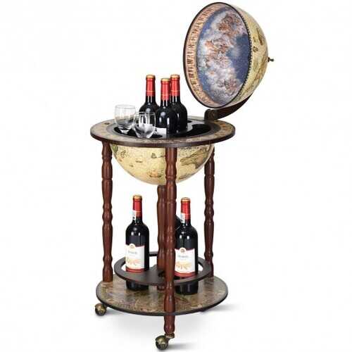 Wooden Globe Bar Cart